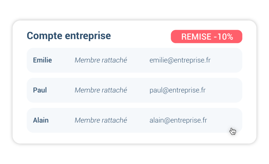 compte entreprise mybrian remise membre rattaché entreprise